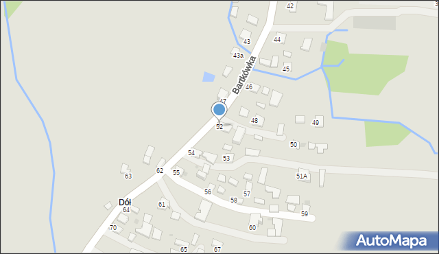 Dynów, Bartkówka, 52, mapa Dynów