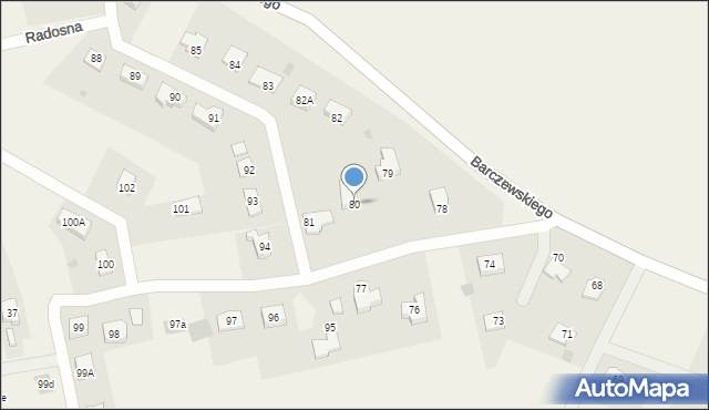 Dywity, Barczewskiego Walentego, ks., 80, mapa Dywity