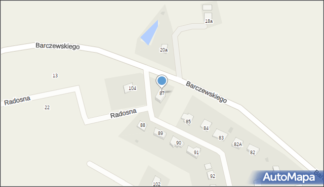 Dywity, Barczewskiego Walentego, ks., 87, mapa Dywity