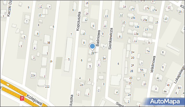 Dziekanów Leśny, Baśniowa, 18, mapa Dziekanów Leśny