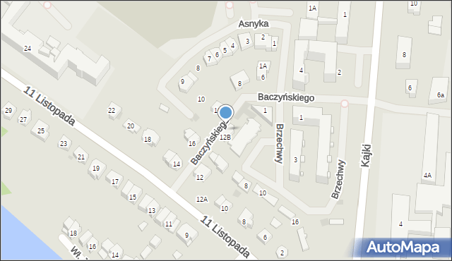 Ełk, Baczyńskiego Krzysztofa Kamila, 3, mapa Ełku