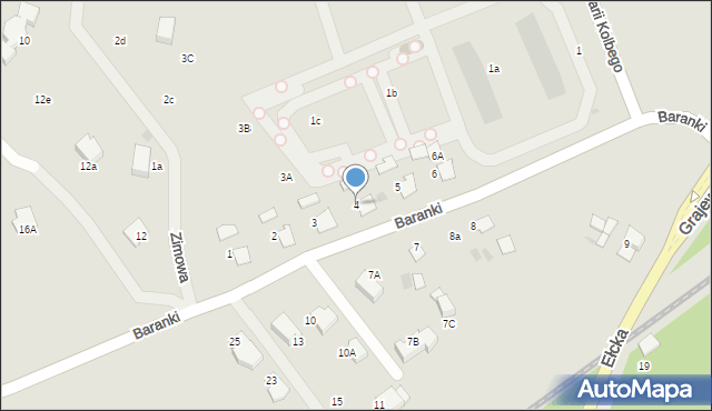 Ełk, Baranki, 4, mapa Ełku