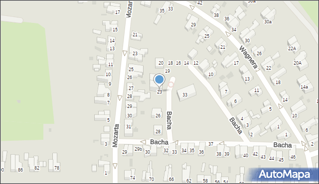 Gdańsk, Bacha Jana Sebastiana, 23, mapa Gdańska