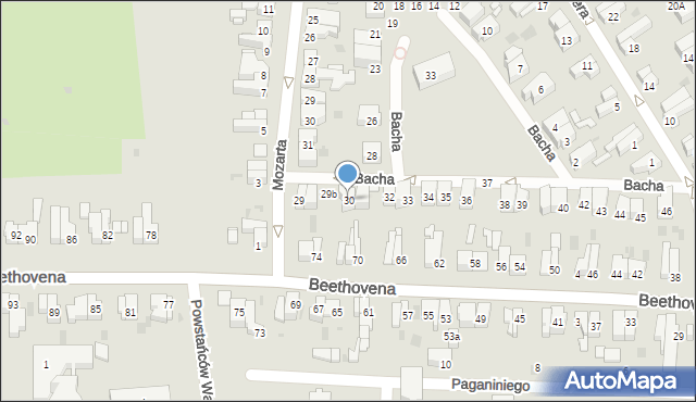 Gdańsk, Bacha Jana Sebastiana, 30, mapa Gdańska