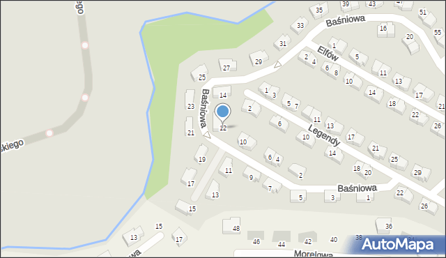 Gdańsk, Baśniowa, 12, mapa Gdańska