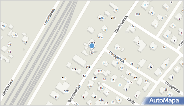 Gdańsk, Barniewicka, 50, mapa Gdańska