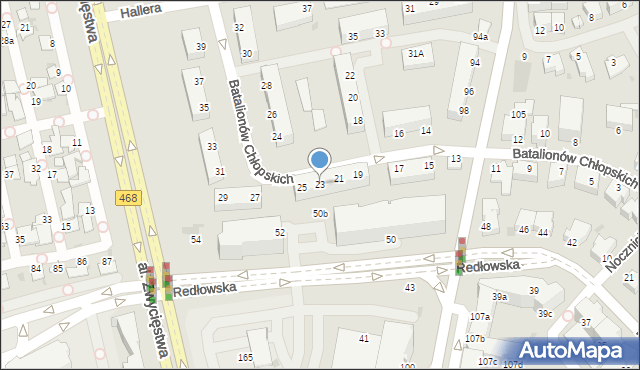 Gdynia, Batalionów Chłopskich, 23, mapa Gdyni