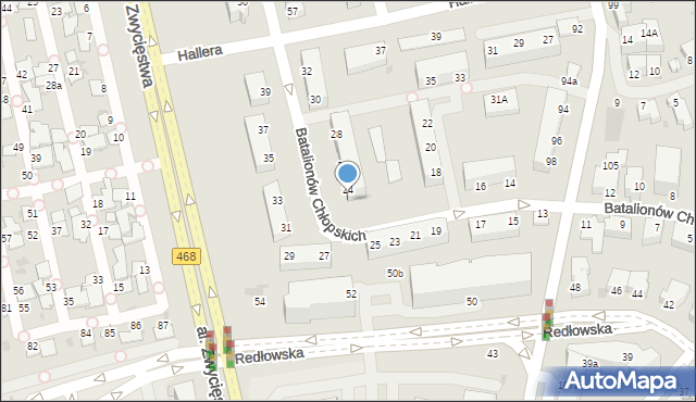 Gdynia, Batalionów Chłopskich, 24w, mapa Gdyni