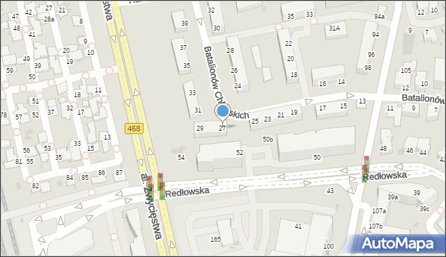 Gdynia, Batalionów Chłopskich, 27, mapa Gdyni