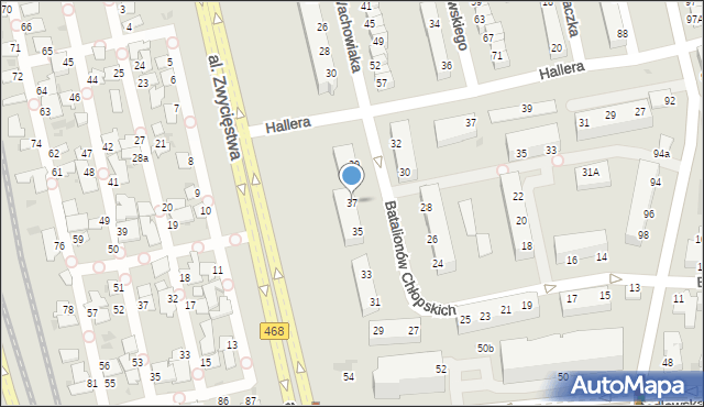 Gdynia, Batalionów Chłopskich, 37, mapa Gdyni