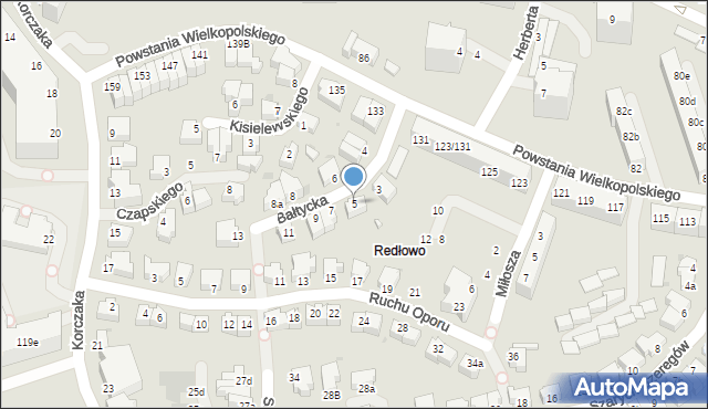 Gdynia, Bałtycka, 5, mapa Gdyni