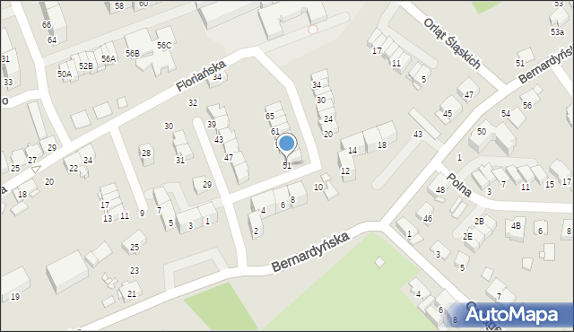 Gliwice, Batalionu Kosynierów, 51, mapa Gliwic