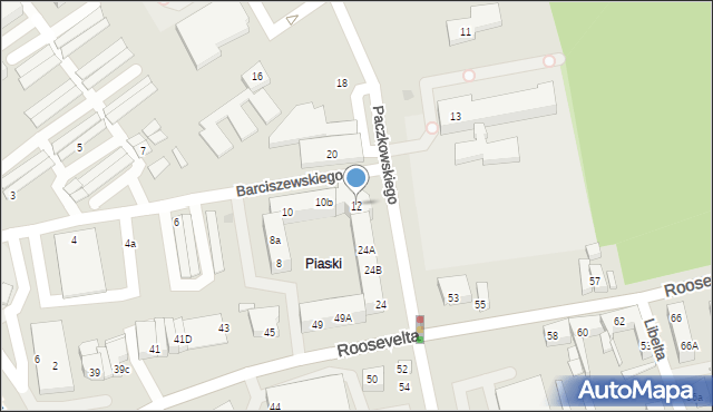 Gniezno, Barciszewskiego Leona, 12, mapa Gniezna