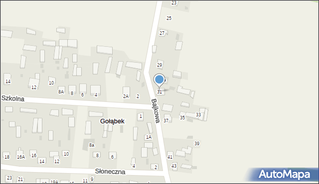 Gołąbek, Bajkowa, 31, mapa Gołąbek
