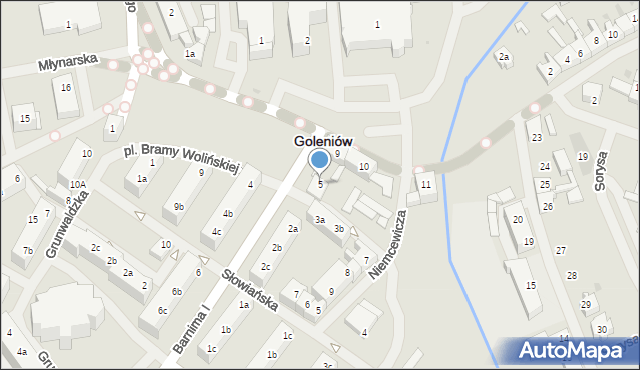 Goleniów, Barnima I, 5, mapa Goleniów