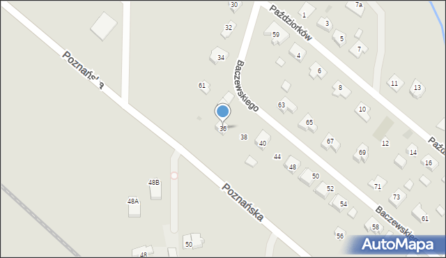Gorzów Wielkopolski, Baczewskiego Jana, 36, mapa Gorzów Wielkopolski