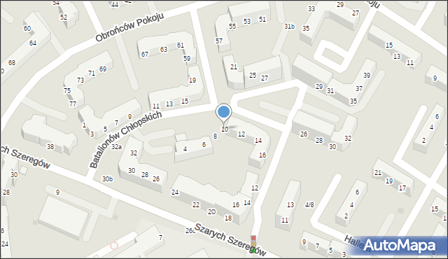 Gorzów Wielkopolski, Batalionów Chłopskich, 10, mapa Gorzów Wielkopolski