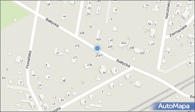 Grodzisk Mazowiecki, Bałtycka, 47A, mapa Grodzisk Mazowiecki