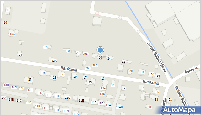 Grodzisk Mazowiecki, Bankowa, 26, mapa Grodzisk Mazowiecki