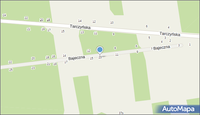 Grzegorzewice, Bajeczna, 13, mapa Grzegorzewice