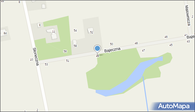 Grzegorzewice, Bajeczna, 49, mapa Grzegorzewice