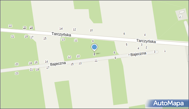 Grzegorzewice, Bajeczna, 8, mapa Grzegorzewice