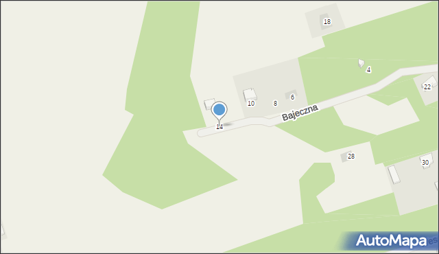 Gulczewo, Bajeczna, 14, mapa Gulczewo