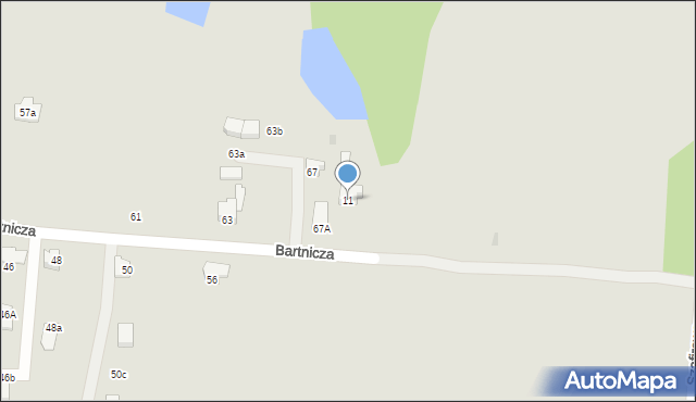 Imielin, Bartnicza, 11, mapa Imielin