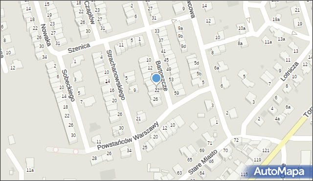 Inowrocław, Bartoszcze Piotra, 22, mapa Inowrocławia