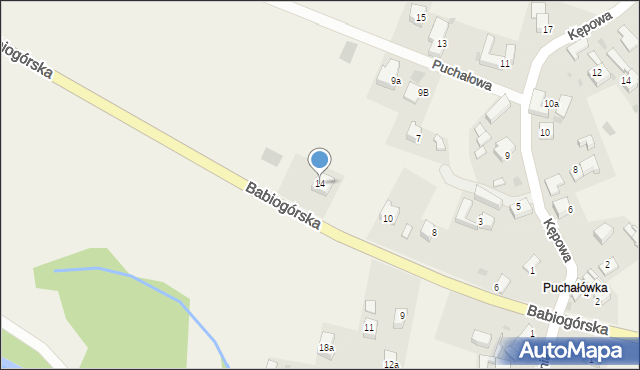 Jabłonka, Babiogórska, 14, mapa Jabłonka