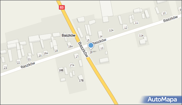 Jakubice, Baszków, 16, mapa Jakubice