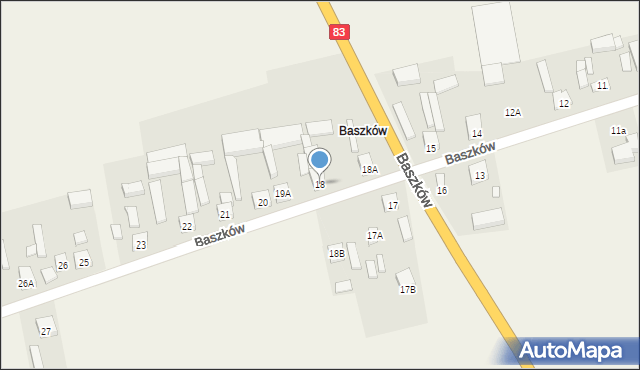 Jakubice, Baszków, 18, mapa Jakubice