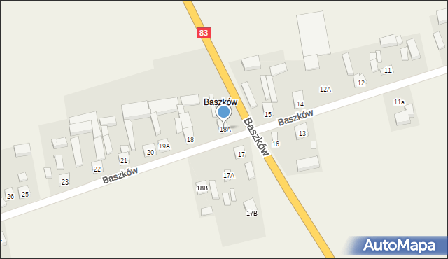 Jakubice, Baszków, 18A, mapa Jakubice