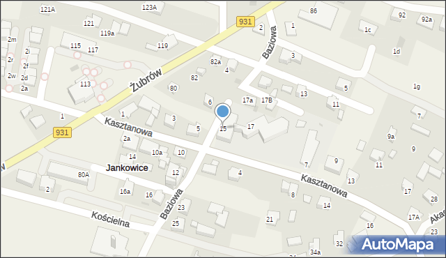 Jankowice, Baziowa, 15, mapa Jankowice