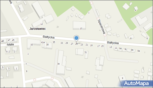 Jarosławiec, Bałtycka, 25, mapa Jarosławiec