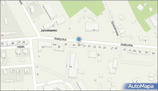 Jarosławiec, Bałtycka, 29, mapa Jarosławiec