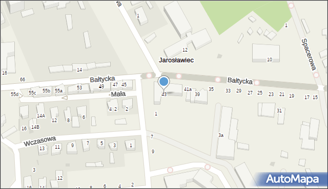 Jarosławiec, Bałtycka, 43, mapa Jarosławiec