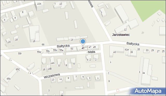 Jarosławiec, Bałtycka, 49, mapa Jarosławiec