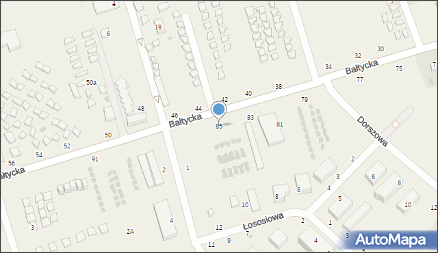 Jarosławiec, Bałtycka, 85, mapa Jarosławiec