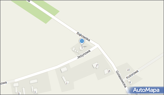 Jarząbkowice, Bąkowska, 1, mapa Jarząbkowice