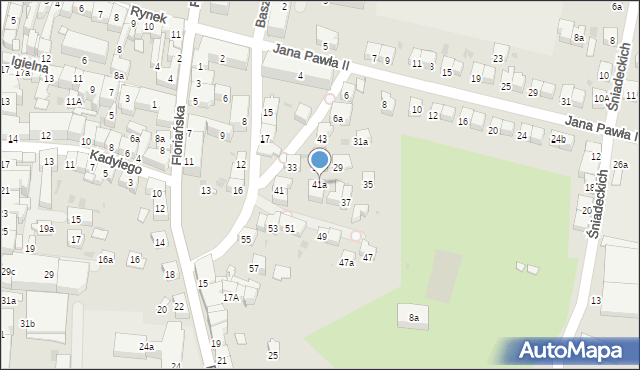 Jasło, Basztowa, 41a, mapa Jasła