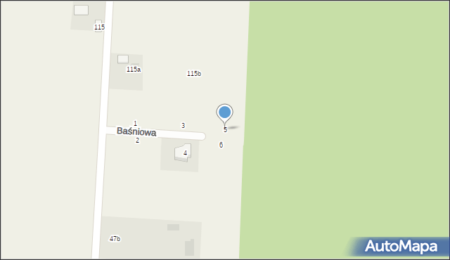 Jastków, Baśniowa, 5, mapa Jastków