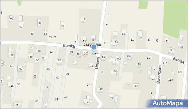 Jastrzębia, Barska, 102, mapa Jastrzębia