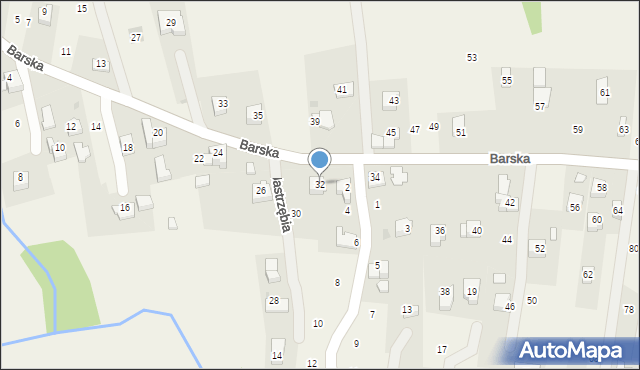 Jastrzębia, Barska, 32, mapa Jastrzębia