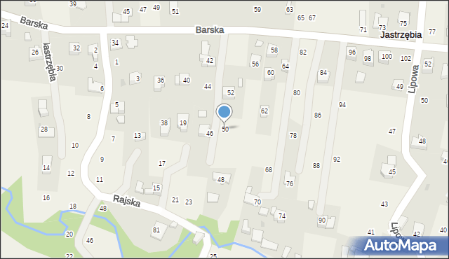 Jastrzębia, Barska, 50, mapa Jastrzębia