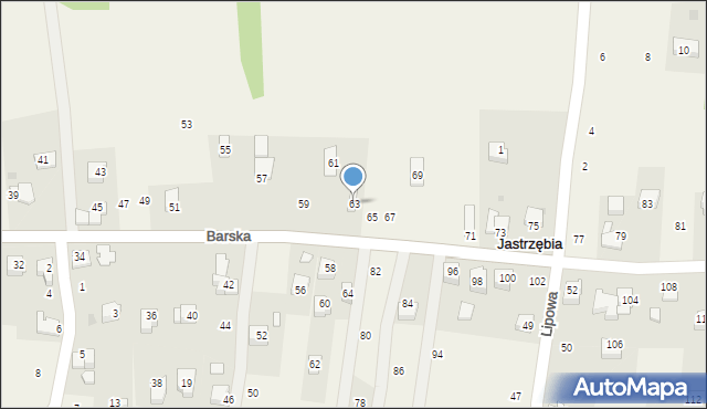 Jastrzębia, Barska, 63, mapa Jastrzębia