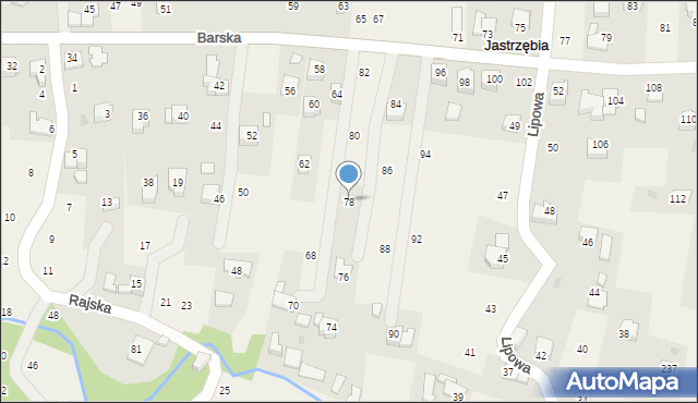 Jastrzębia, Barska, 78, mapa Jastrzębia