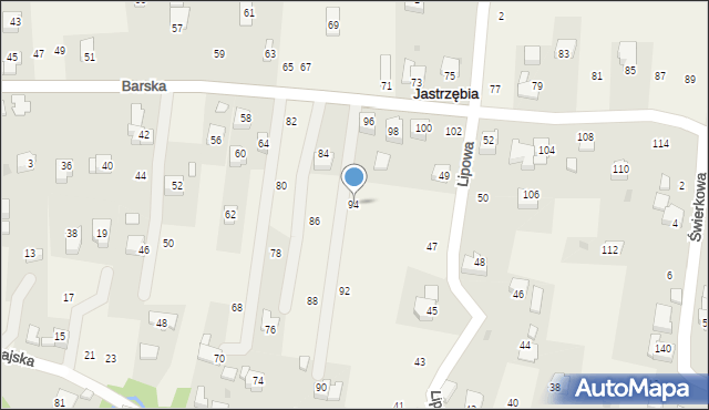 Jastrzębia, Barska, 94, mapa Jastrzębia