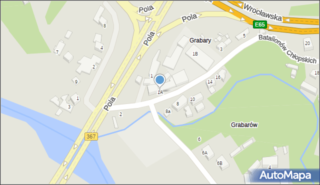 Jelenia Góra, Batalionów Chłopskich, 1A, mapa Jelenia Góra