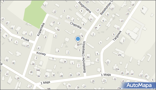 Kadzidło, Batalionów Chłopskich, 3A, mapa Kadzidło